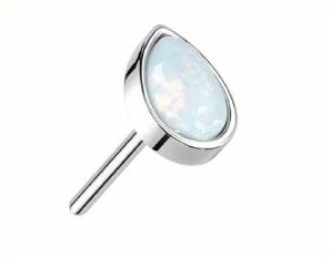 14k Gold Threadless Pear Opal body jewellery