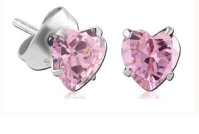 Crystal O Pink Hearts body jewellery