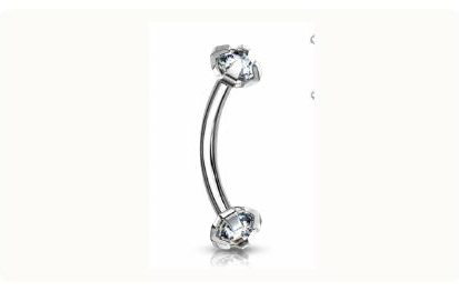 Curved Barbell — Spikes and Gem body jewellery