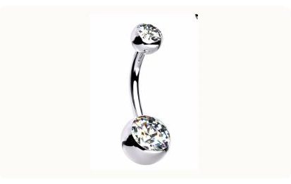 Internally Threaded Double Gem body jewellery