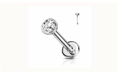Threadless Gem Labret body jewellery