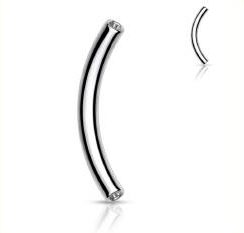 Threadless Titanium Curved Barbell body jewellery